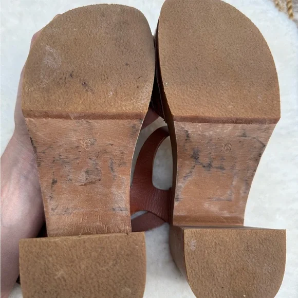 Swedish Hasbeens Brown Leather Sandals - Picture 7 of 7